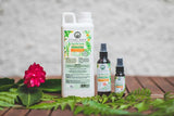 Grain Alcohol, Pure Essential Oil Blend (Lemon, Clove, Cinnamon), Spring Water
