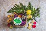 Cocos Nucifera (Coconut) Oil, Citrus Spp (Orange) Leaf, Cananga Odorata (Cananga) Oil, Styrax Benzoin (Benzoin Extract), Pogostemon Cablin (Patchouli) Oil, Zingiber Officinale (Ginger) Oil, Piper Cubeba (Cubeb) Oil, Eugenia Caryophyllus (Clove) Oil, Myristica Fragrans (Nutmeg) Oil, Vetiveria Zizanoides (Vetivert) Oil, Cinnamomum Cassia (Cinnamon) Oil, Cymbopogon Nardus (Citronella) Oil