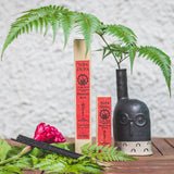begone bug incense, natural mosquito coil alternative, non-toxic, eco-friendly. herbal mosquito repellent.