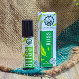 Bliss essential oil roller all natural flowers. Lavender, Bergamot, Rose Geranium, Orange, Patchouli essential oils blended with Jojoba Oil for topical application.