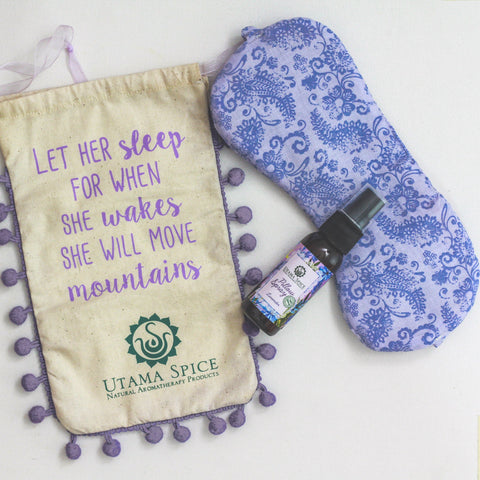 Lavender sleep spray made and hand sewn eye mask. Sweet Dreams Gift Set, better sleep, Singapore sweet dreams